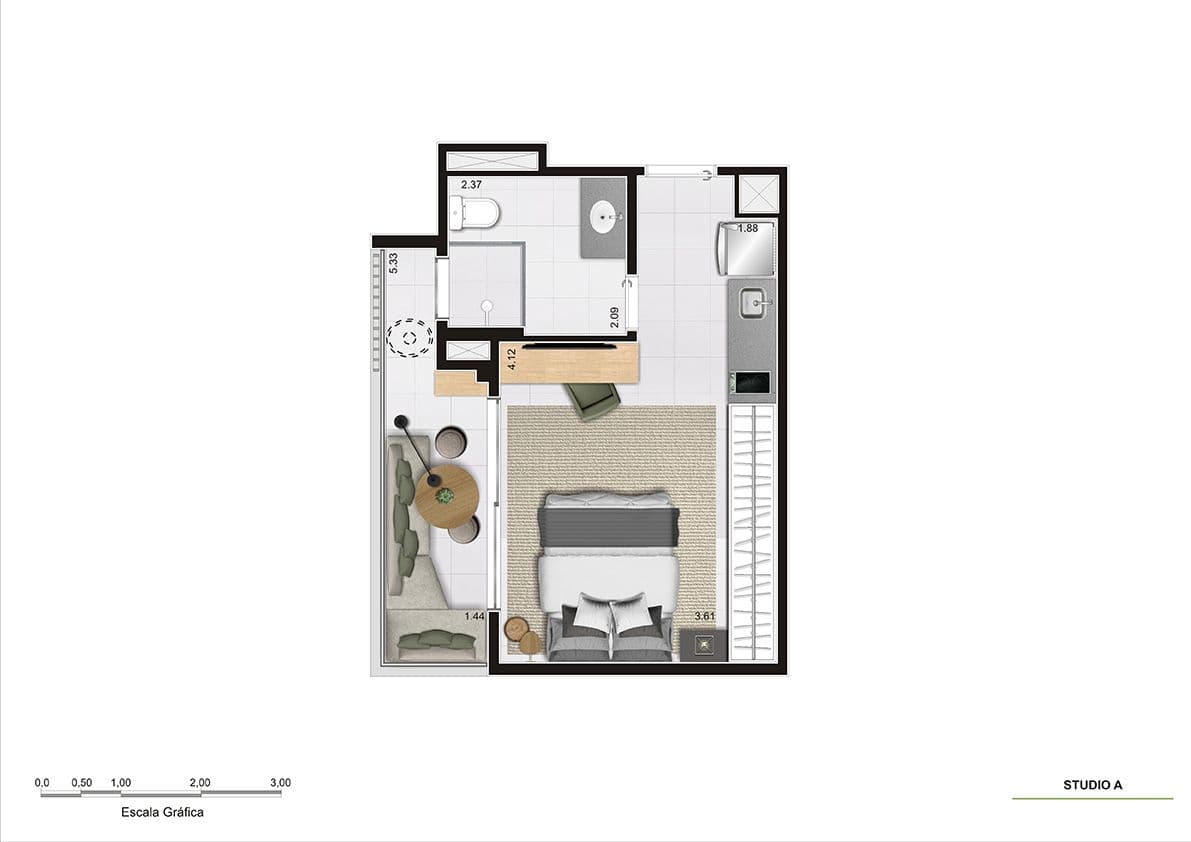 Planta Studio 31,58m² - Final 1